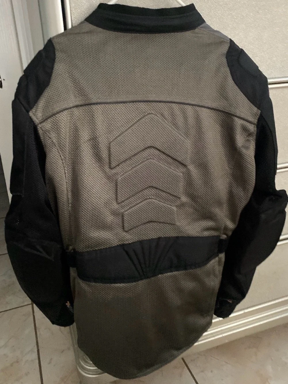 Men's Black and Gray Breathable Motorcycle Jacket